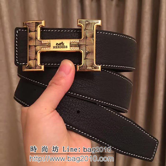 愛馬仕HERMES 義大利進口雙面小象紋 高端男士皮帶 HHG1275
